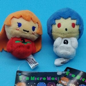 Evangelion EVA Micro Macro Rei Ayanami And Asuka Langley Soryu Plush Sanrio NWT